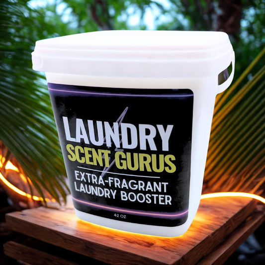 laundry scent booster tub with tropical theme and neon light