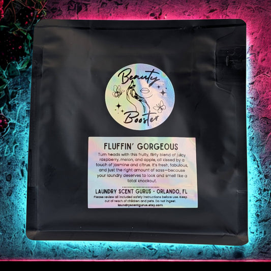 Fluffin Gorgeous laundry booster packaging